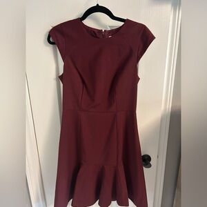 COPY - J.Crew Burgundy Flounce Dress - Size 4